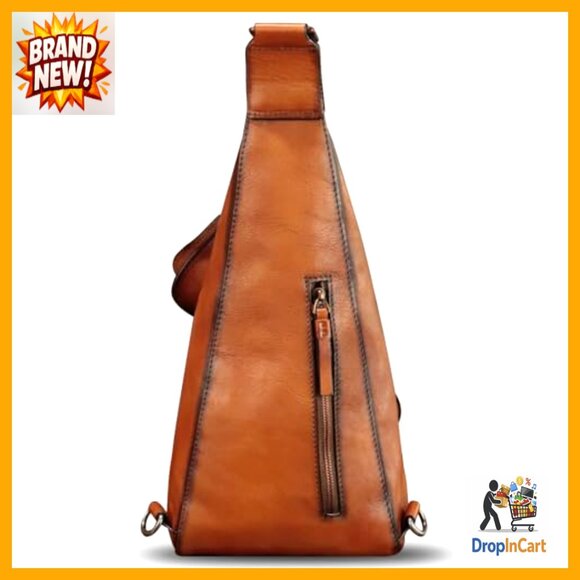 Vintage Genuine Leather Sling Backpack Daypack Crossbody Adjustable Strap main image 5